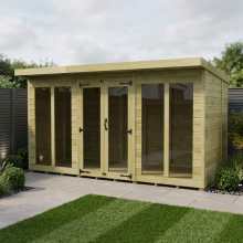 12 x 8 Pent Summer House Tanalised (Full Height Window) Fast & Free 2-5 Nationwide Delivery