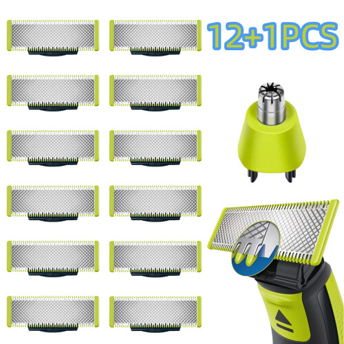 13-Pack Razor Blades, Compatible with Philips OneBlade Replacement Blades(Bebetter)