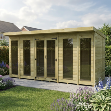 14 x 8 Pent Summer House Tanalised (Full Height Window) Fast & Free 2-5 Nationwide Delivery