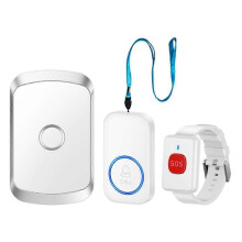 Wireless Call Button Pager Watch Emergency Alert Device For Patient Kids Wireless Door Sensor (Dooe Correction)