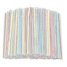 500 pailles en plastique colorées, flexibles et rayées, de 20 cm de long, idéales pour les fêtes et les événements.