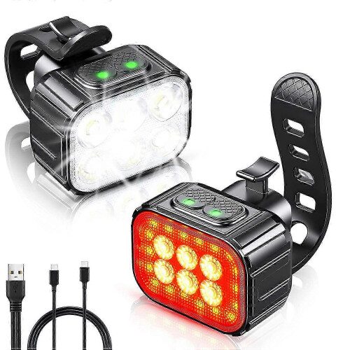 Επαναφορτιζόμενο φως LED ποδηλάτου USB, μπροστινό και πίσω φως ποδηλάτου
