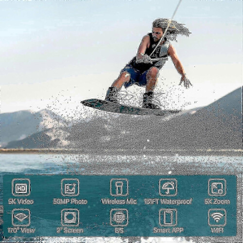 5K Action Camera 30fps Waterproof Camera with Audio Video Recording EIS Stabilization Wireless Mic for Snorkeling 1