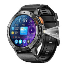 Montre connectée K65 avec Bluetooth, écran AMOLED, musique, météo et suivi de santé