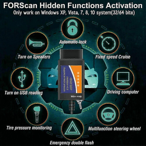 Scanóir Cód OBD Modhnaithe USB Ford Forscan Elm327 V1.5 Nua Hs Ms-can Elmconfig 1