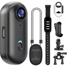 Mini action camera 4K modello 2026, 128 GB, POV pollice, videocamera portatile da indossare sul corpo.
