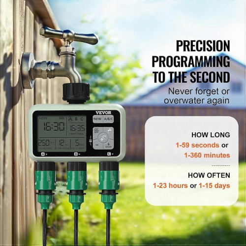 2026 Newest Watering Timer, 3 Outlets, Hose Watering Sprinkler Timer with 3 2