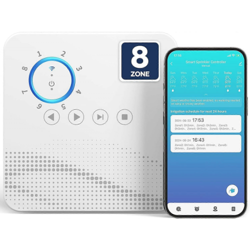 2026 Newest Smart Sprinkler Controller, 8-Zone Indoor WiFi Irrigation Controller, App Supp