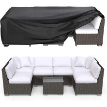 Housse imperméable et résistante pour ensemble de mobilier de patio, en toile 600D, idéale pour les canapés d'angle extérieurs.