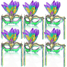 2026 Nieuwste model 6-delige Mardi Gras maskerade masker voor dames Carnaval Mardi Gras masker met