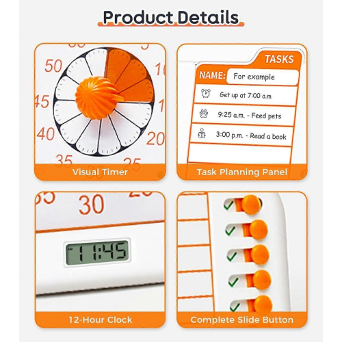 2026 Newest 3-in-1 Visual ADHD Timer for Kids and Adults with Planning Board, 2