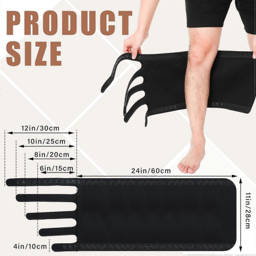Fasce compressive per polpacci regolabili con 5 cinghie per gambe, ideali per linfedema e gonfiore. 1
