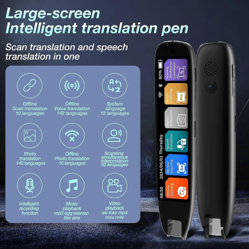 Lápiz traductor modelo 2026, lápiz traductor de escaneo de 3,69" con 142 idiomas. 1
