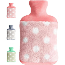 Hot water bottle with cover, 2L hot water bottle with soft premium cover, bed bottle
