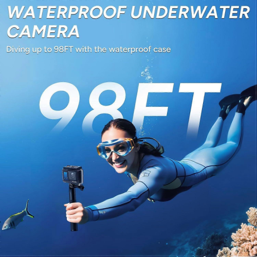 2026 Latest Model 4K Waterproof Camera Underwater Camera Snorkeling Action Camera Dual Scr 1