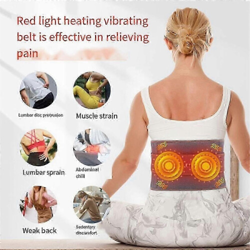 Rechargeable Heating Massage Belt with Red Light Therapy Adjustable Warm Compress Controller 1