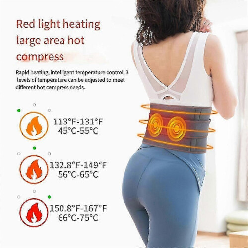 Rechargeable Heating Massage Belt with Red Light Therapy Adjustable Warm Compress Controller 2