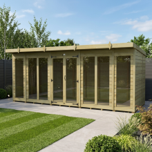 16 x 5 Pent Summer House Tanalised (Full Height Window) Fast & Free 2-5 Nationwide Delivery