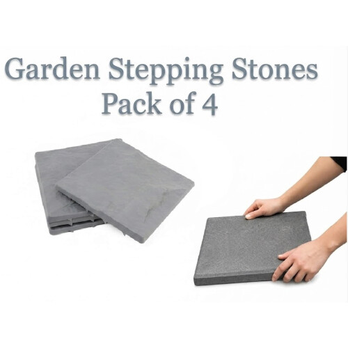 Garden Stepping Stones Durable Plastic (Pack Of 4)