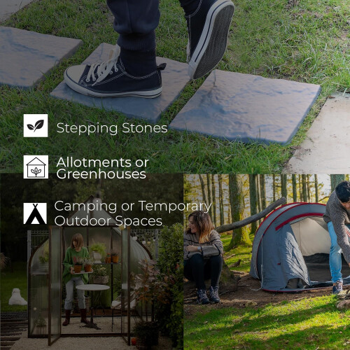 Garden Stepping Stones Durable Plastic (Pack Of 4) 1
