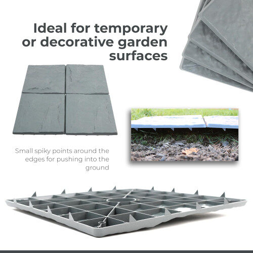 Garden Stepping Stones Durable Plastic (Pack Of 4) 2