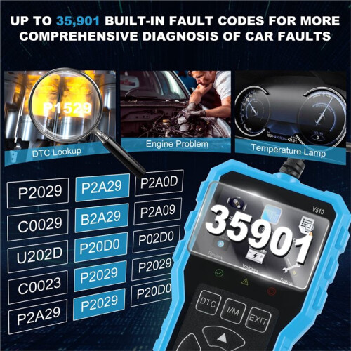 V510 OBD2 Diagnostic Scanner for Auto Car Code Reader Vehicle Health Inspection 2