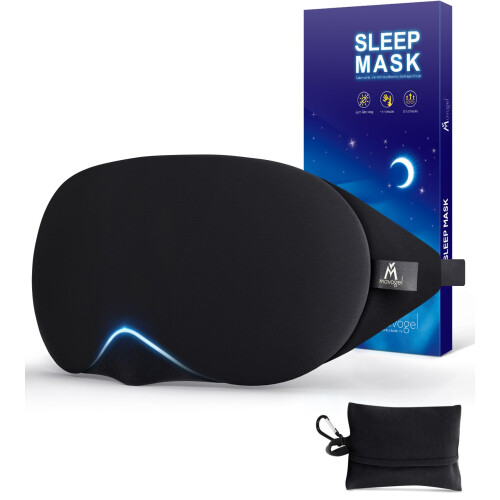 Mavogel Cotton Sleep Eye Mask - Updated Design Light Blocking with Adjustable Nose Bridge, Soft and 1