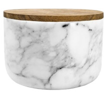 Barattoli per Spezie con Coperchi e Cucchiai In Legno, Saliera In Marmo e Barattoli per Conservare Le Spezie - Perfetti per La Cucina