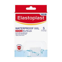 Elastoplast Waterproof XXL Med+ Dressings (5 Pieces), Pack of First Aid Plasters, Large Plasters fo