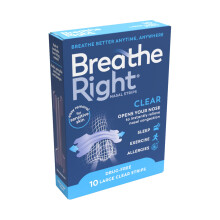 Breathe Right Clear Large 10 Pieces, Nasal Strips for Snoring, Nose Strips for Breathing, Blocked N