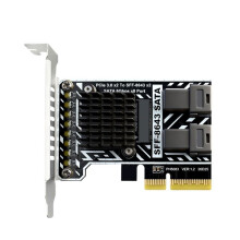 PCIe Naar 2 Poort SFF-8643 Uitbreidingskaart 3.0 6Gbps Controller Adapter Ondersteuning 30TB Geen Bifurcatie PH5083 Half Hoogte