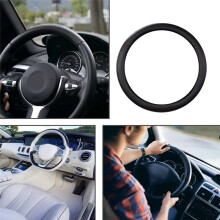 Car PU Leather Universal Steering Wheels Cover 38cm Car Interior Accessories Black
