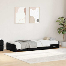vidaXL Bed Frame with Headboard Black Oak 90 x 190 cm Engineered Wood