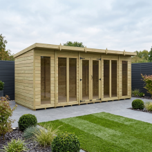 18 x 4 Pent Summer House Tanalised (Full Height Window) Fast & Free 2-5 Nationwide Delivery