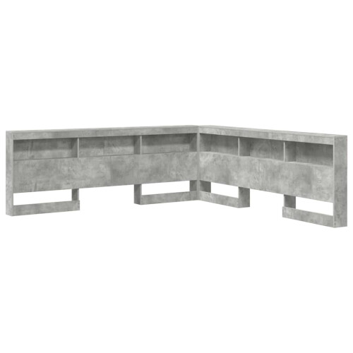 VidaXL vidaXL Storage Headboard Concrete Grey 200 cm Engineered Wood 2