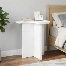 vidaXL Side Table with Storage White Ø 39 x 38 cm Engineered Wood