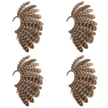 4Pcs Unisex Feather Ear Cuff Non Piercing Gold Clip Earrings