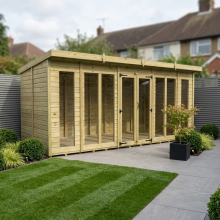 18 x 8 Pent Summer House Tanalised (Full Height Window) Fast & Free 2-5 Nationwide Delivery
