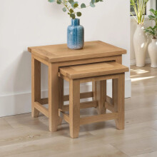 Astoria White Oak Nest Of Tables - Assembled