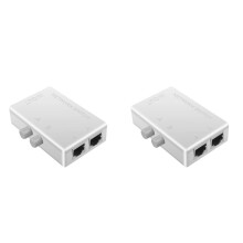 2X RJ45-Netzwerk-, 2-Port-LAN-Ethernet-Netzwerk-Box-Umschalter, RJ45-Splitter, Dual-2-Wege-Port, Manueller Sharing--Adapter
