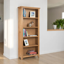 Astoria White Oak Tall Bookcase Assembled