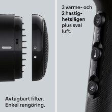 Haartrockner 2000W, 3 Heizstufen, 2 Geschwindigkeitsstufen, Kaltlufttaste, 2 Aufsätze