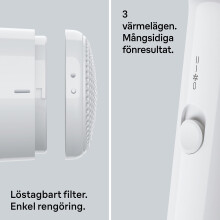 Haardroger 1800W, 3 warmte- en snelheidsstanden, diffuser
