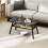 Houten salontafel met rotan plank, 2-laags, 100x55x44,5 cm 5