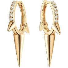 Gold Spike Hoop Earrings Gold Plated Dainty Ear Cute Small Dagger Spike Sleeper Dangle Drop Tiny Boho Beach Simple Delicate Spike Punk