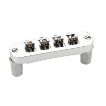 4 String Electric Guitar Bridge Metal Roller Saddles Guitar Bridge 15mm String Spacing Replacement Guitar Bridge