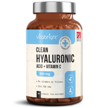 Hyaluronic Acid Capsules 300mg- 60 x Vegan Capsules Enriched with Vitamin C