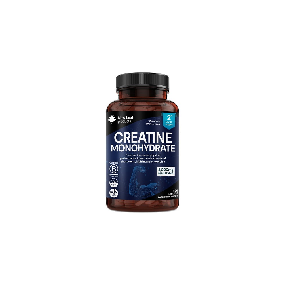 New Leaf Products Creatine Monohydrate Tablets 3000Mg, 180 Tablets Muscle Growth Exercise Workout