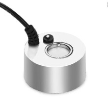 24V metalen ultrasone mistmaker voor vijver, aquarium, tuin, Halloween, EU-stekker (zilver) TW P20