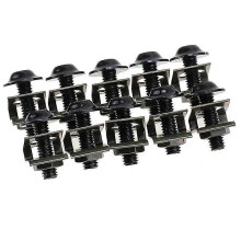 Bracingo Motorcycle Univerzális 10 Darabos/Szett Motorcycle Teljesen Fekete Csavarkészlet Rögzítőkapocs, Kompatibilis H